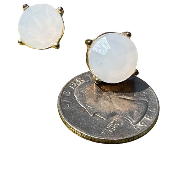 Set Of Boho Faux Moonstone and Abalone Bib Necklace + Stud Earrings - Picture 7 of 13